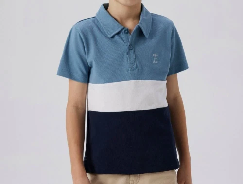 Name It polo t-shirt spring lake/hvid/navy blazer